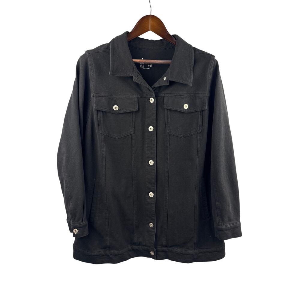 Women’s D&Co. Size 1X Black Denim Jacket